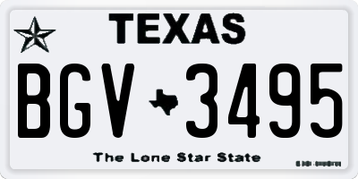 TX license plate BGV3495