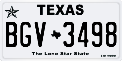 TX license plate BGV3498