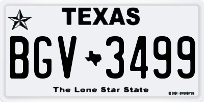 TX license plate BGV3499