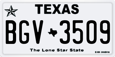 TX license plate BGV3509