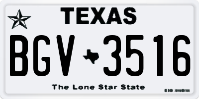 TX license plate BGV3516