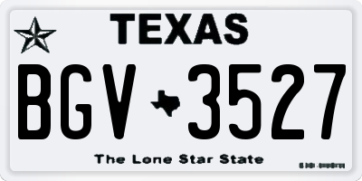 TX license plate BGV3527