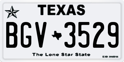 TX license plate BGV3529