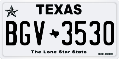 TX license plate BGV3530