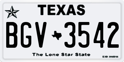 TX license plate BGV3542