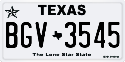 TX license plate BGV3545