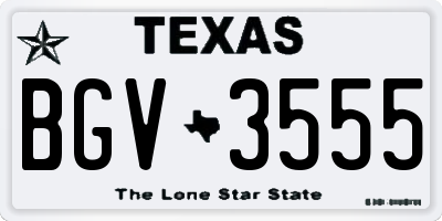 TX license plate BGV3555