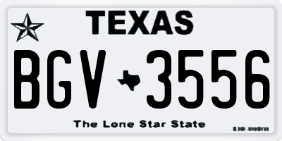 TX license plate BGV3556