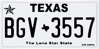 TX license plate BGV3557