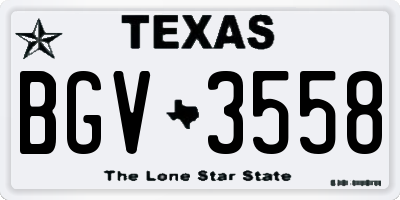 TX license plate BGV3558