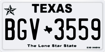 TX license plate BGV3559