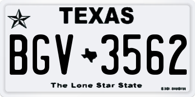 TX license plate BGV3562