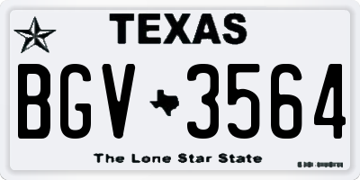 TX license plate BGV3564
