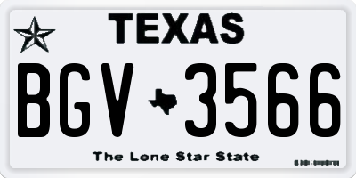 TX license plate BGV3566