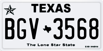 TX license plate BGV3568