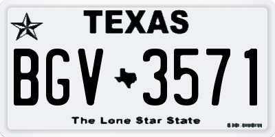 TX license plate BGV3571