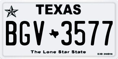 TX license plate BGV3577