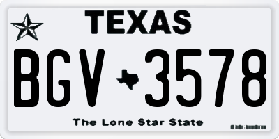 TX license plate BGV3578