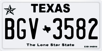 TX license plate BGV3582