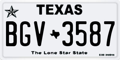 TX license plate BGV3587