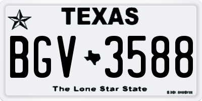 TX license plate BGV3588