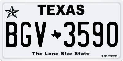 TX license plate BGV3590
