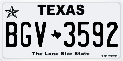 TX license plate BGV3592