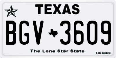 TX license plate BGV3609