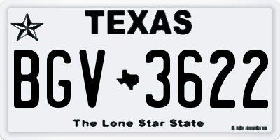 TX license plate BGV3622