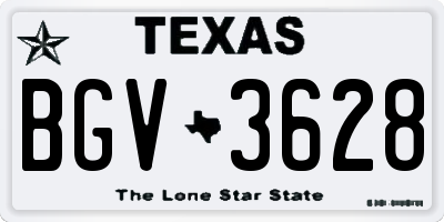 TX license plate BGV3628