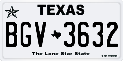 TX license plate BGV3632