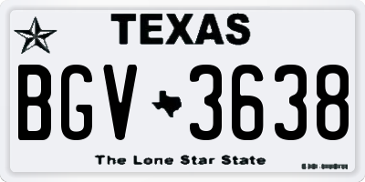 TX license plate BGV3638