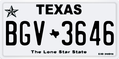 TX license plate BGV3646