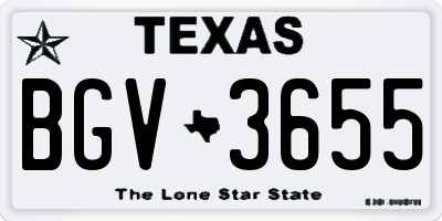 TX license plate BGV3655
