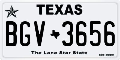 TX license plate BGV3656