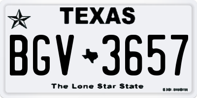 TX license plate BGV3657