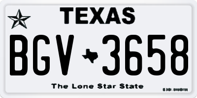 TX license plate BGV3658