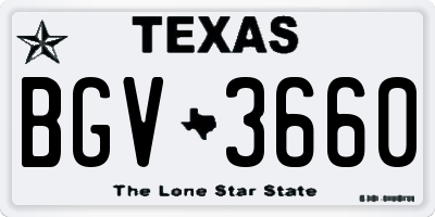 TX license plate BGV3660