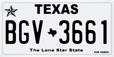 TX license plate BGV3661