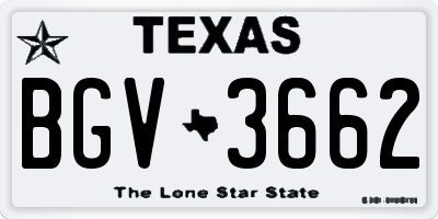 TX license plate BGV3662