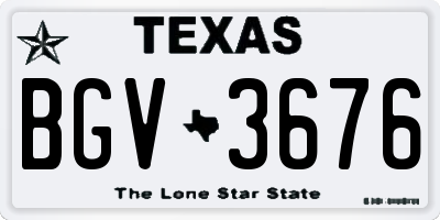 TX license plate BGV3676