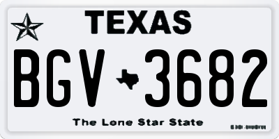 TX license plate BGV3682