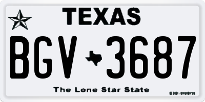 TX license plate BGV3687