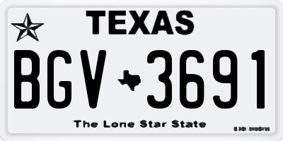 TX license plate BGV3691
