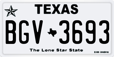 TX license plate BGV3693