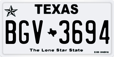 TX license plate BGV3694