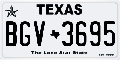 TX license plate BGV3695