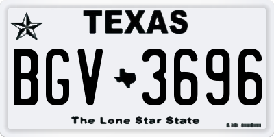 TX license plate BGV3696