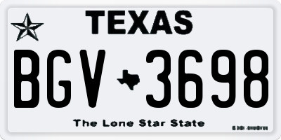 TX license plate BGV3698