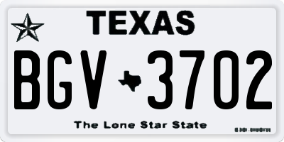 TX license plate BGV3702